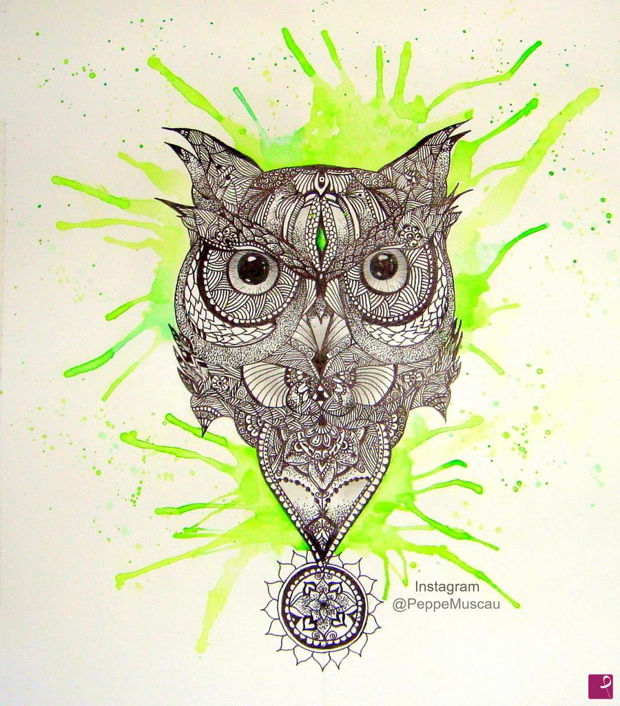 quadri in vendita online - Owl Mandala (Gufo - Mandala)