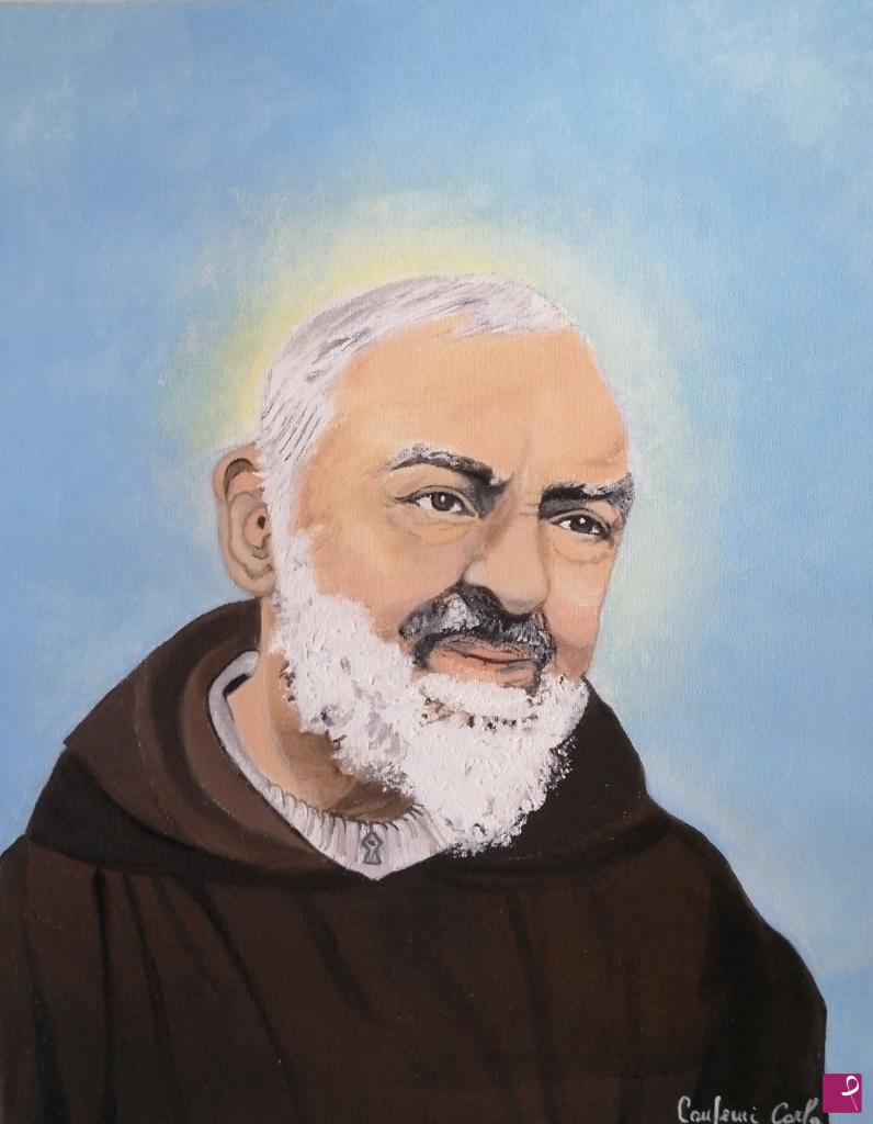 disponibile quadro - Padre Pio - Carla Cangemi | PitturiAmo® APS