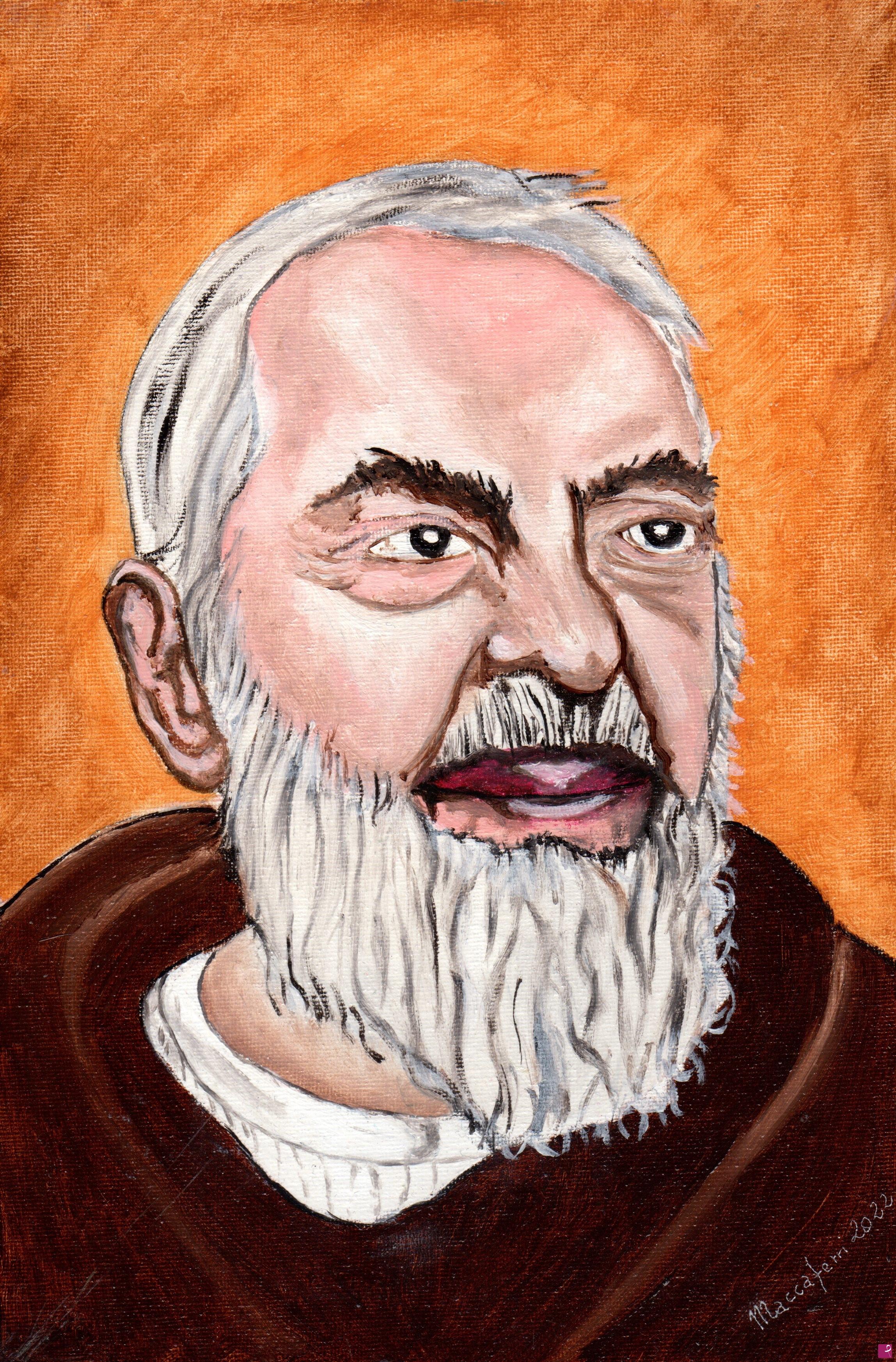 disponibile quadro - Padre Pio - Maccarte | PitturiAmo® APS