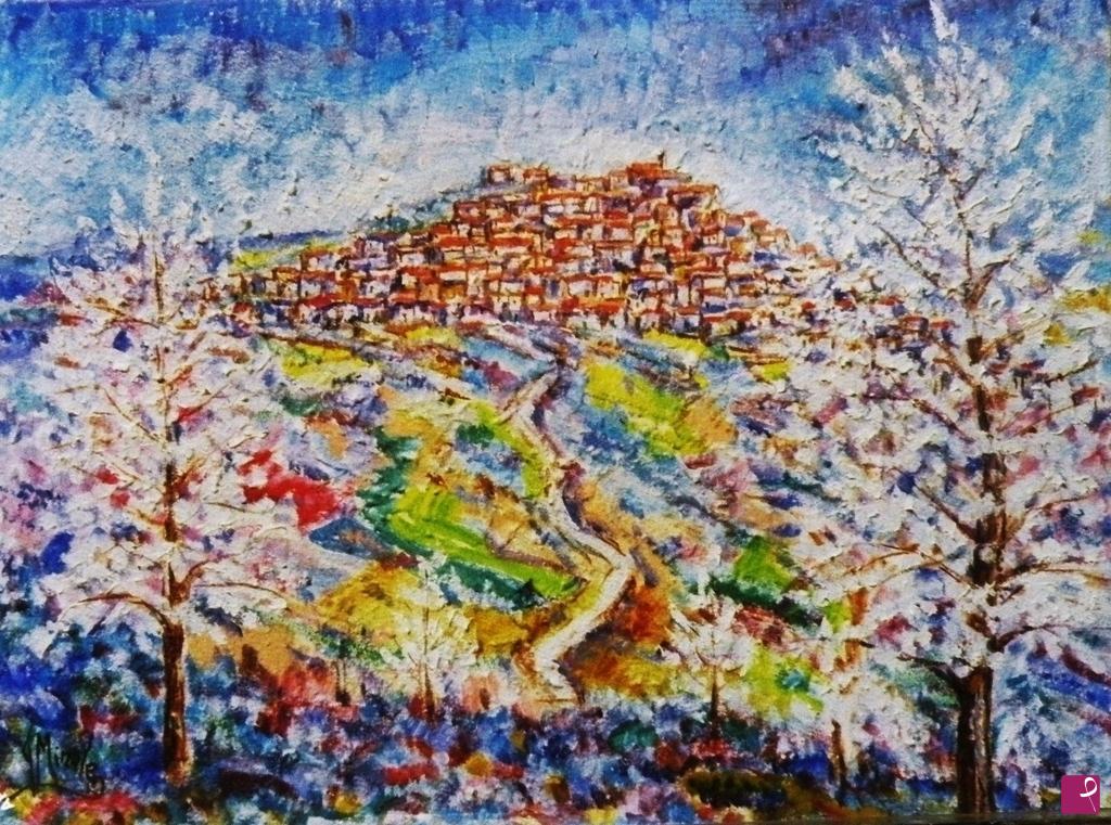 quadri in vendita online - PAESAGGIO ABRUZZESE A PRIMAVERA 