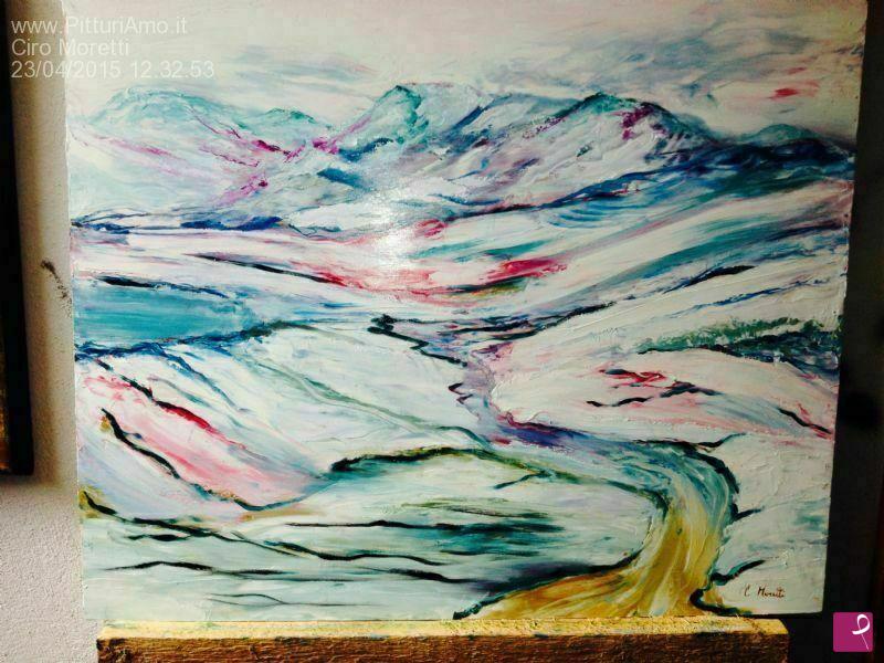 quadri in vendita online - Paesaggio abruzzese innevato