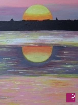 quadri in vendita online - Paesaggio al tramonto 