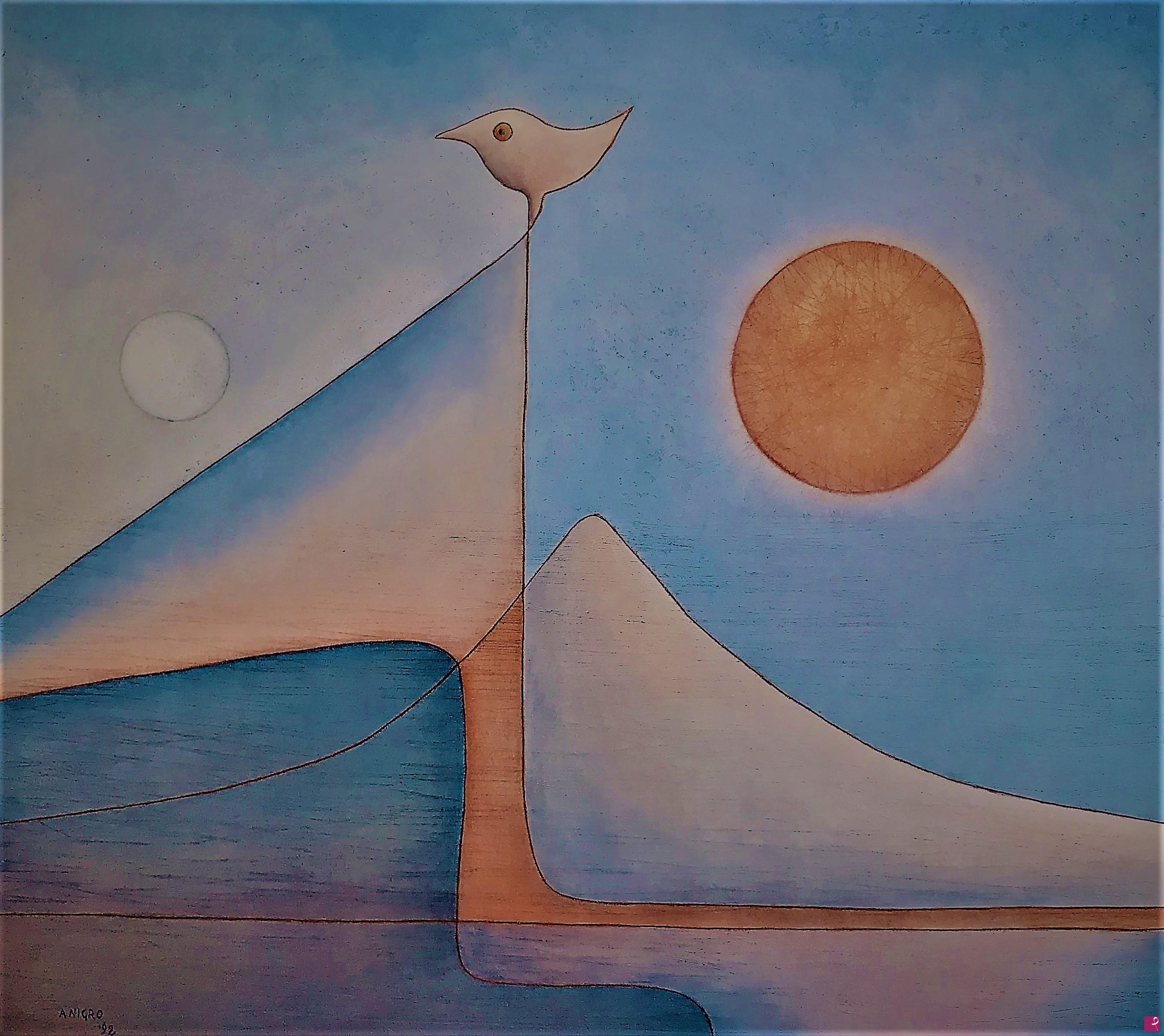 quadri in vendita online - Paesaggio al tramonto, 1992