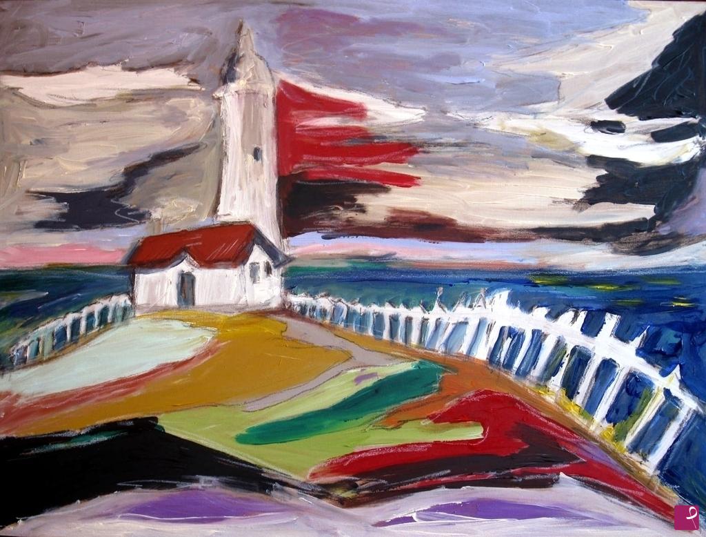 quadri in vendita online - Paesaggio astratto - Gita al Faro 70cm (2015)