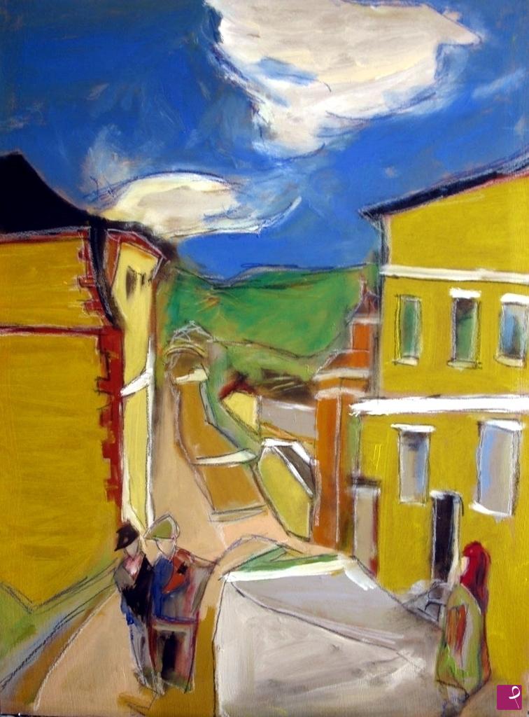 quadri in vendita online - Paesaggio astratto - La Rue (Borgo antico)