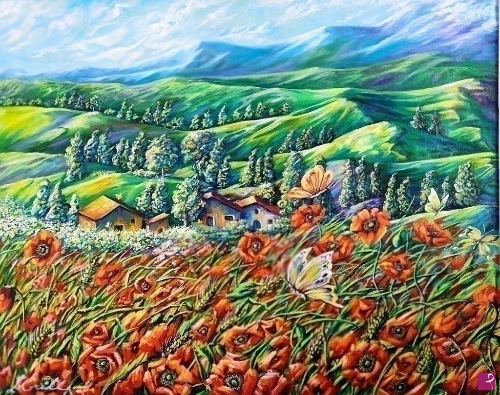 quadri in vendita online - Paesaggio Collinare