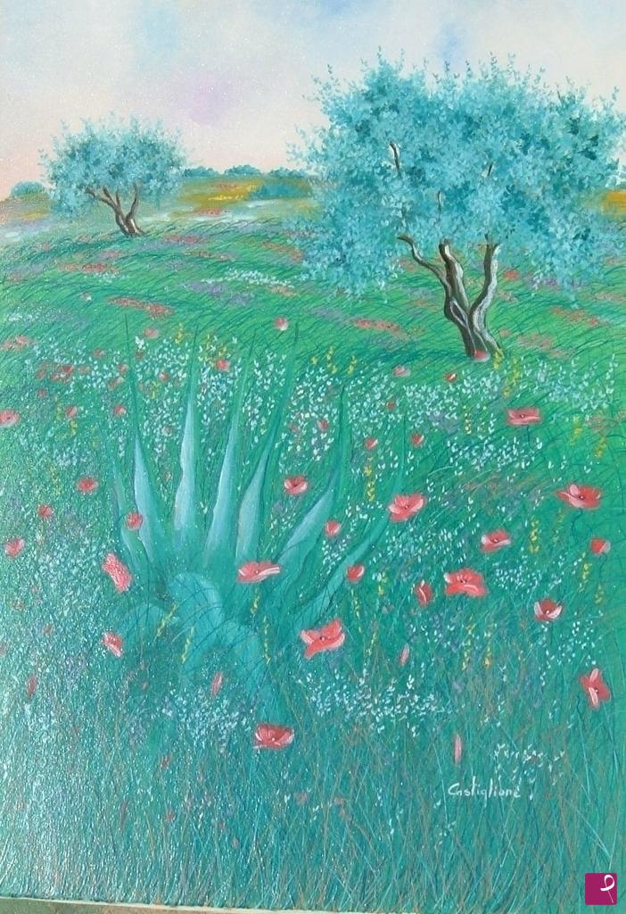 quadri in vendita online - paesaggio con agave