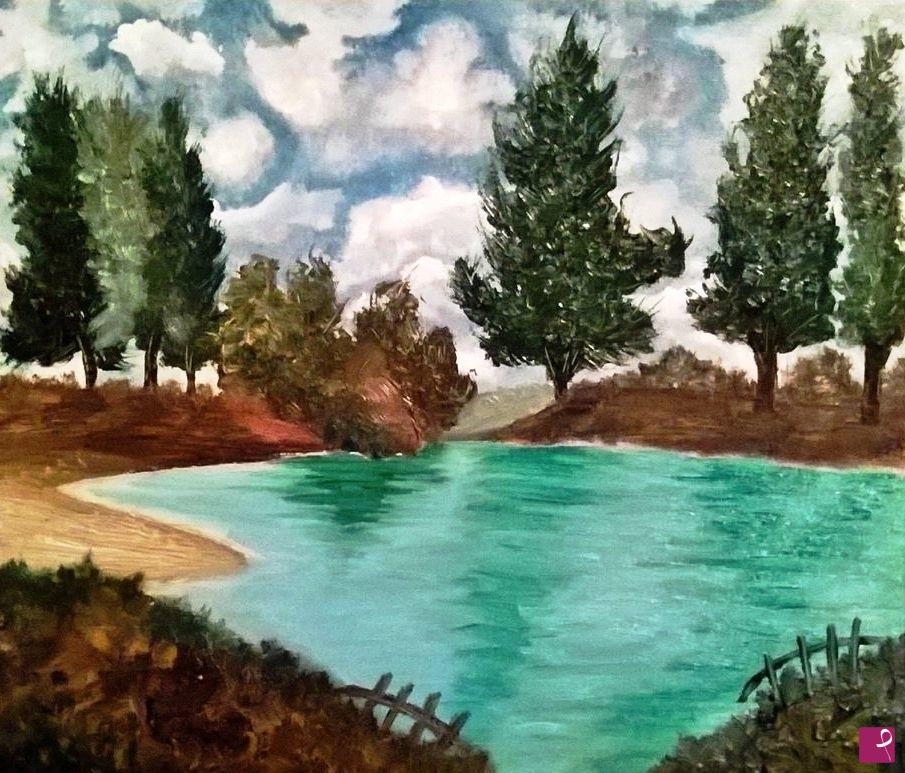 quadri in vendita online - ''Paesaggio con alberi''