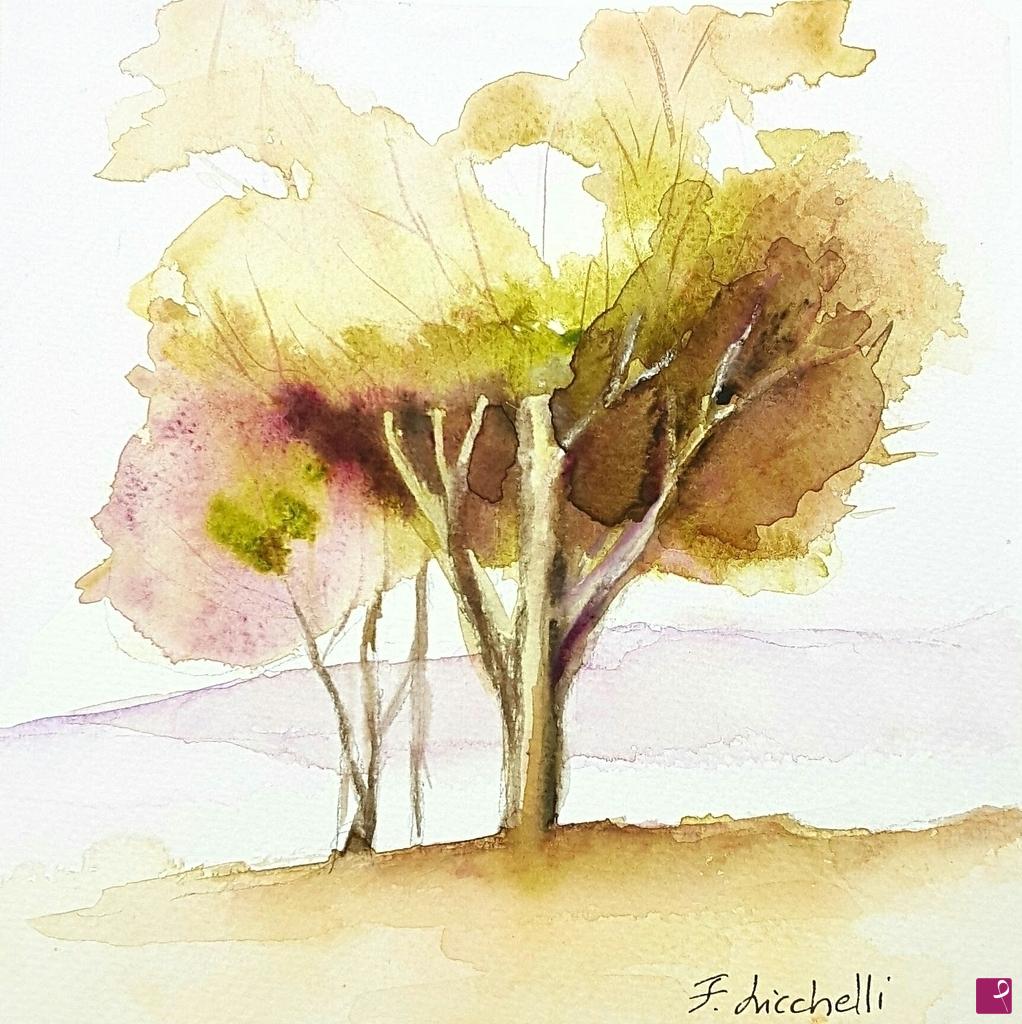 quadri in vendita online - Paesaggio con albero