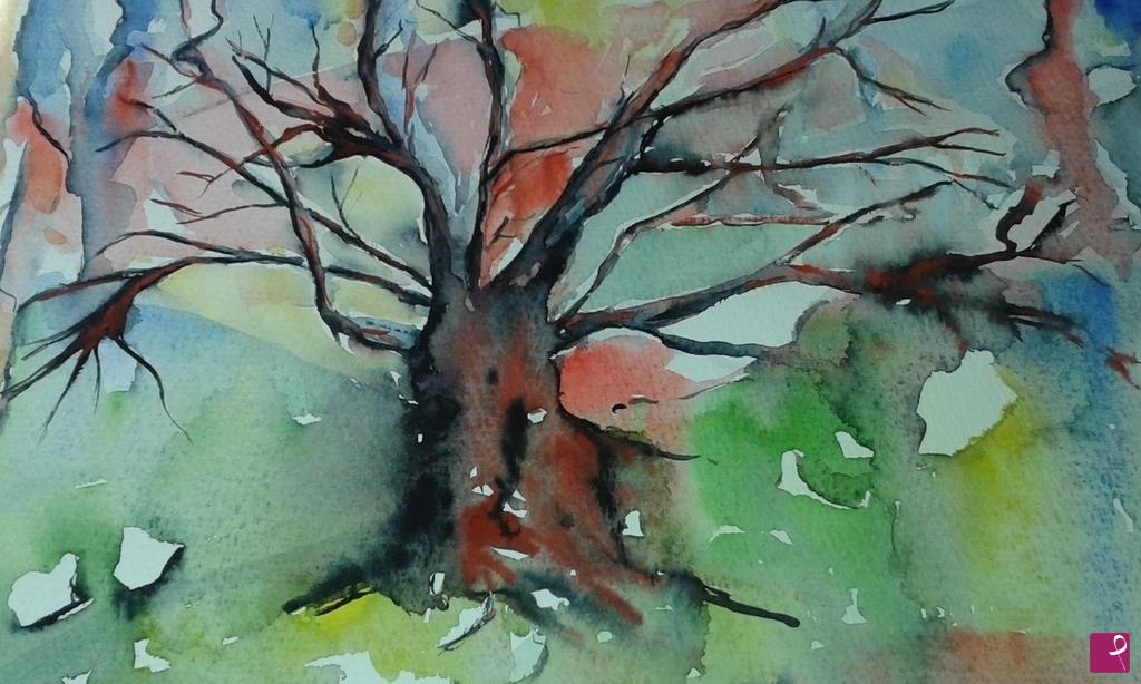 quadri in vendita online - Paesaggio con albero