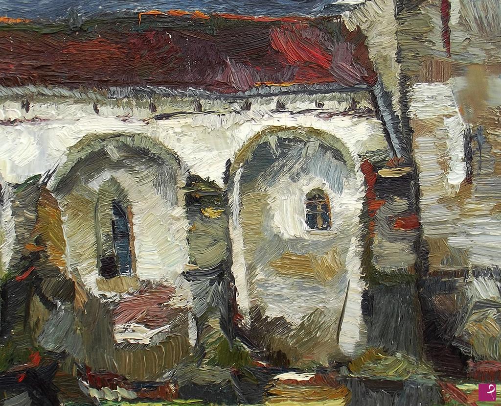 quadri in vendita online - Paesaggio con architettura 