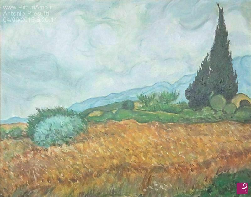quadri in vendita online - paesaggio con cipressi
