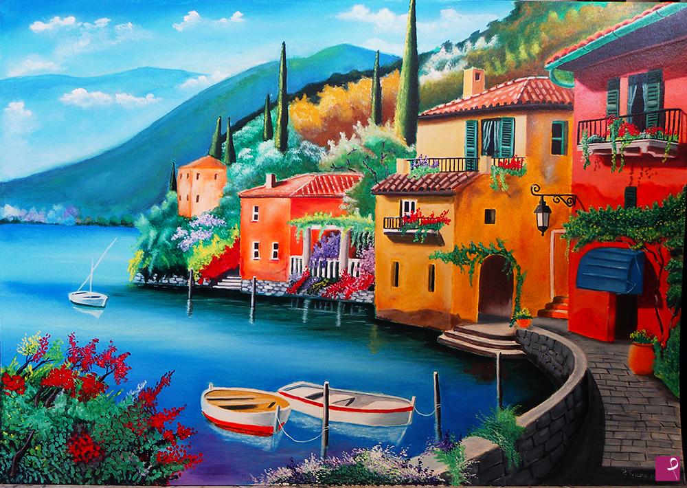 quadri in vendita online - Paesaggio con lago