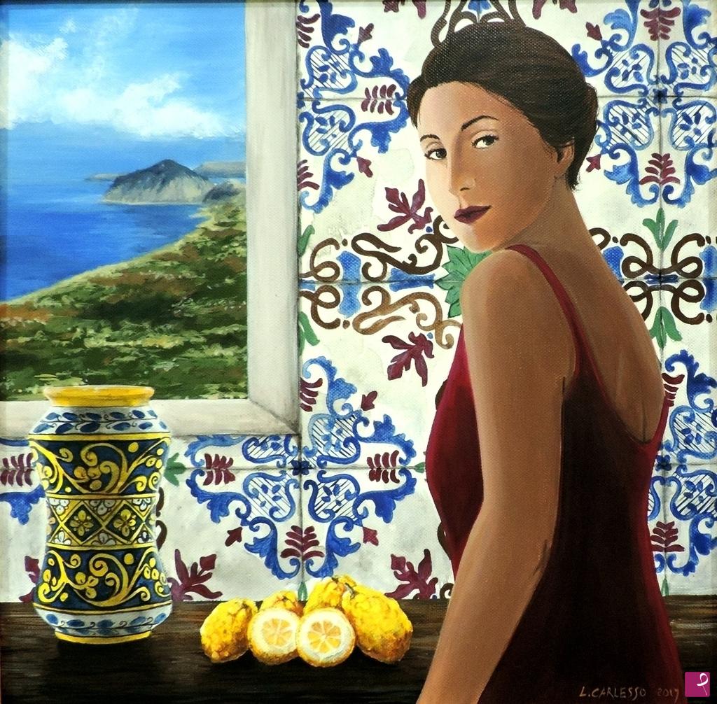quadri in vendita online - Paesaggio con limoni
