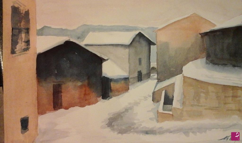 quadri in vendita online - paesaggio con neve