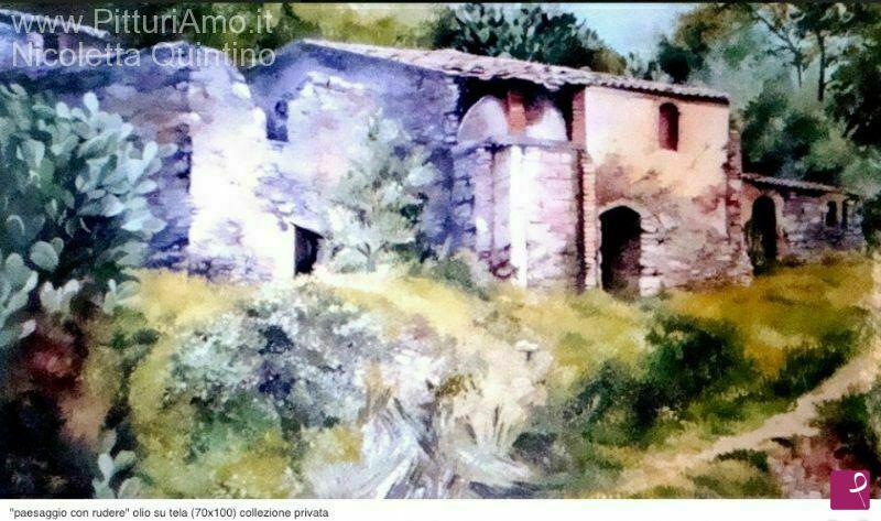quadri in vendita online - Paesaggio con rudere