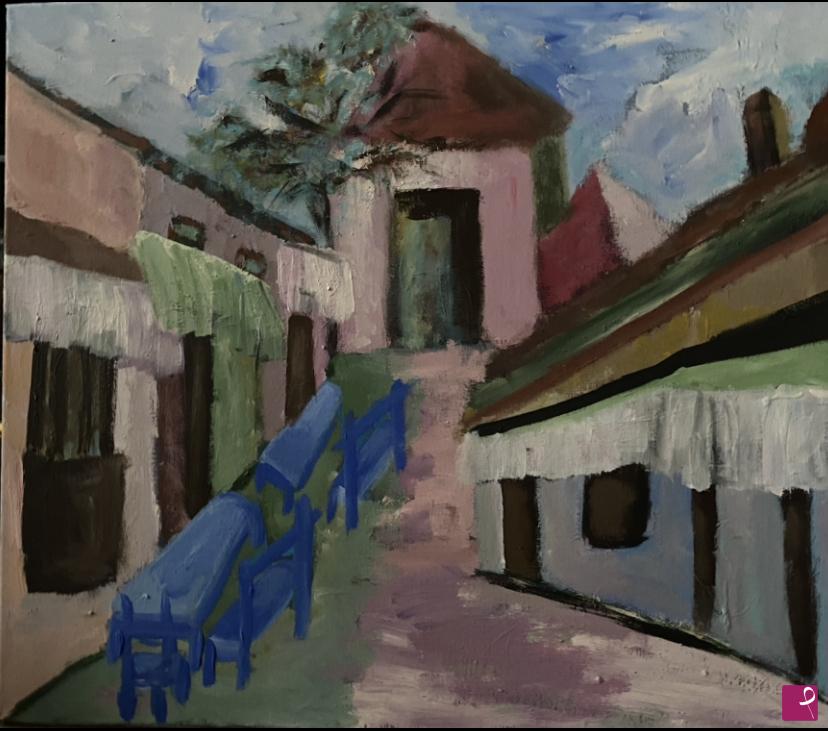 quadri in vendita online - Paesaggio con terrazzo 
