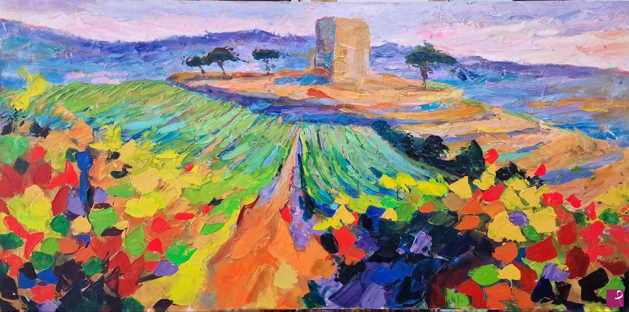 quadri in vendita online - paesaggio contemporaneo: campagna romana