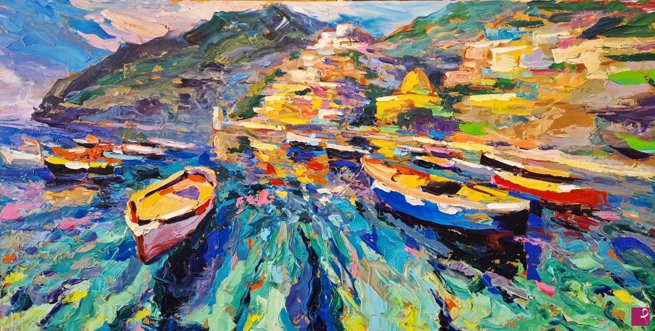 quadri in vendita online - Paesaggio contemporaneo come apertura all' essere: Positano