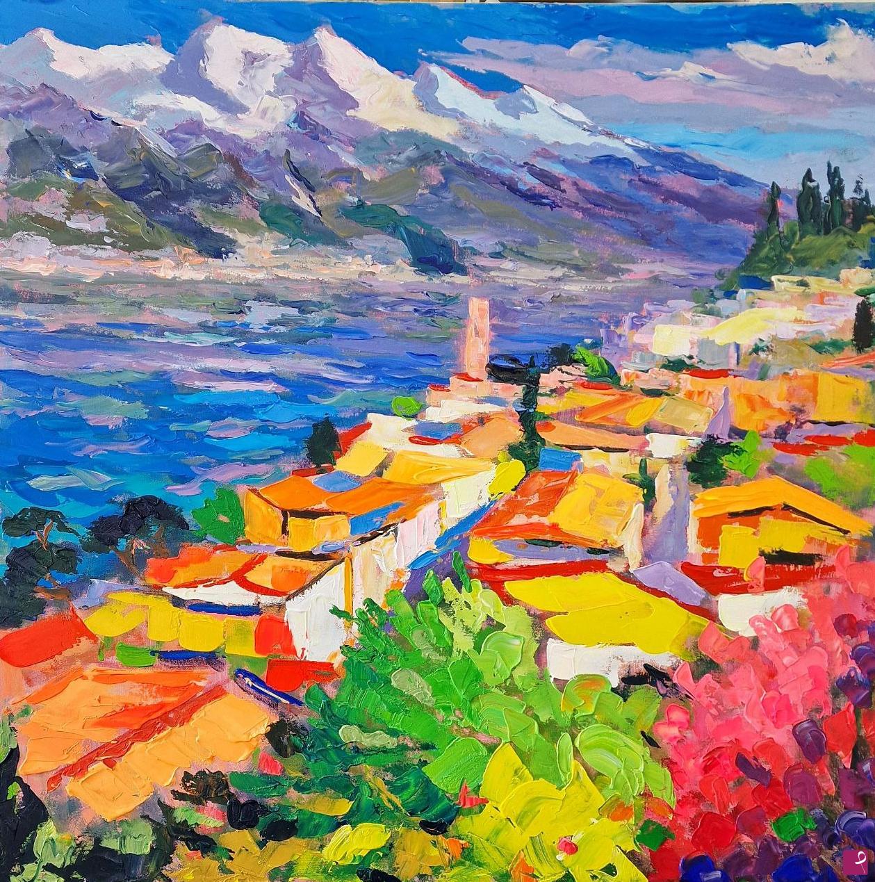 quadri in vendita online - paesaggio contemporaneo: limone sul garda