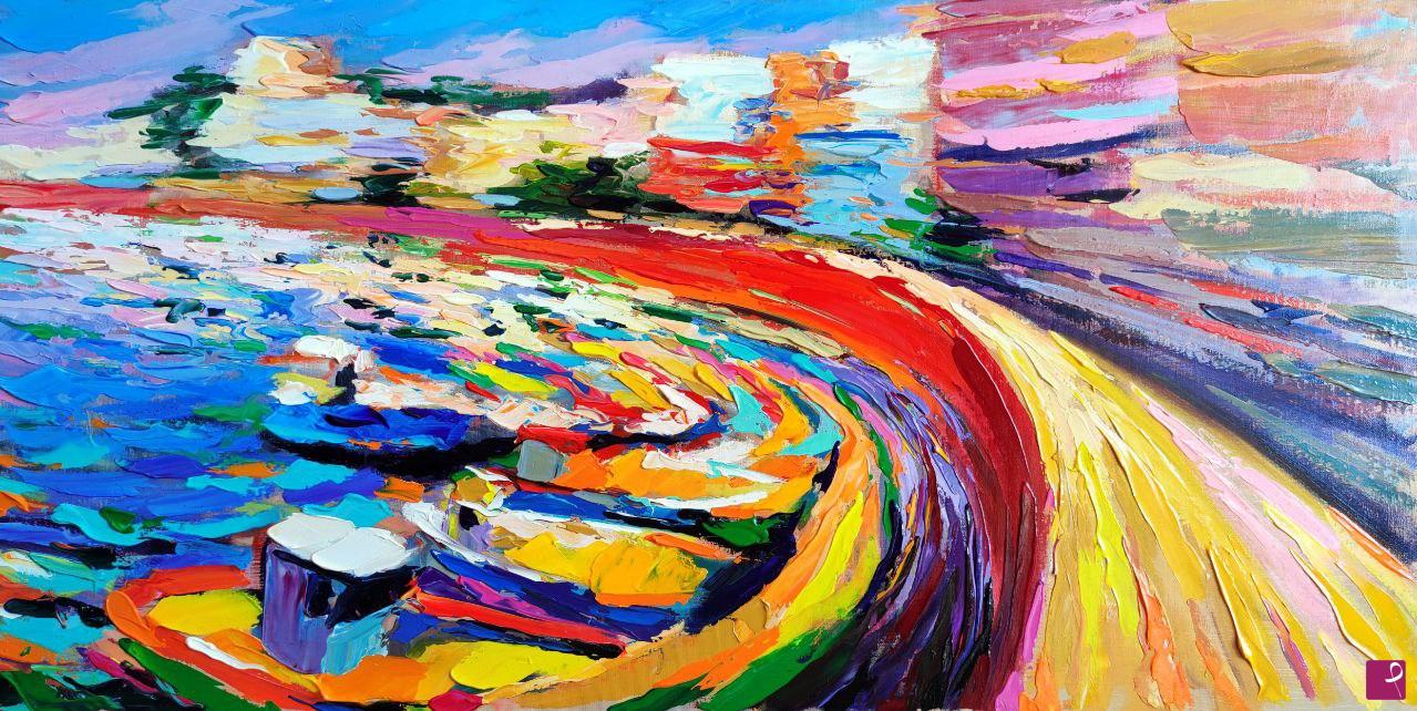 quadri in vendita online - Paesaggio contemporaneo; Ponza, vortice di luce medietterranea