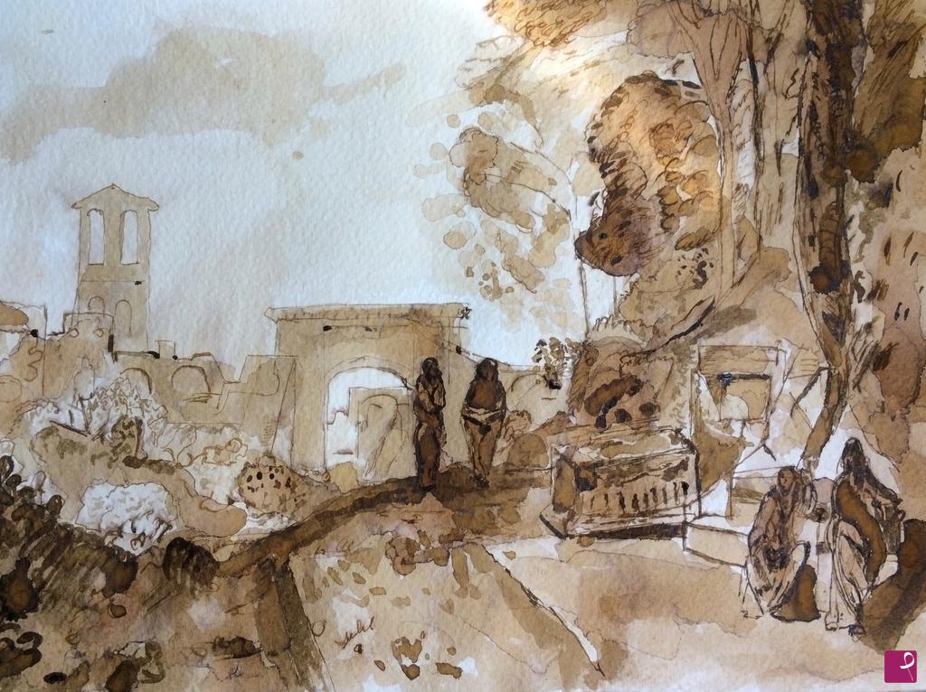 quadri in vendita online - Paesaggio da Liber studiorum di Turner
