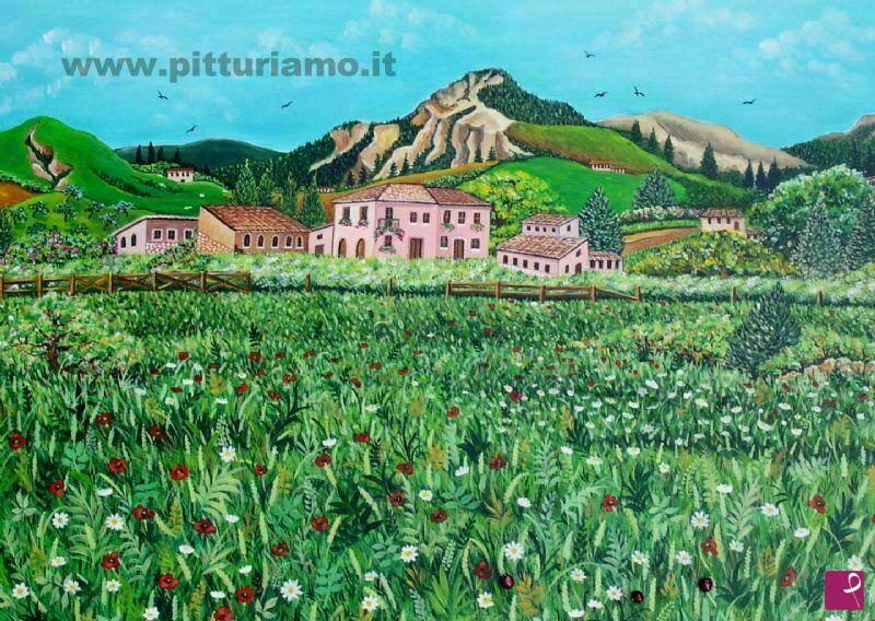 quadri in vendita online - paesaggio di campagna