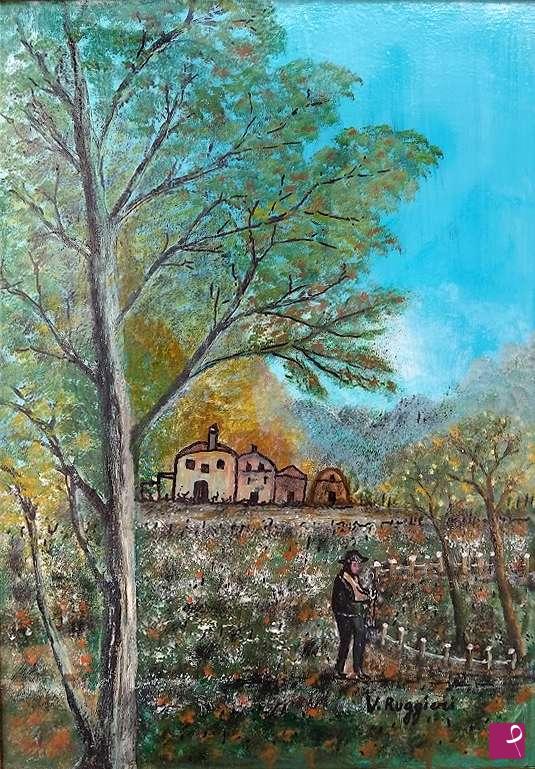 quadri in vendita online - PAESAGGIO DI CAMPAGNA