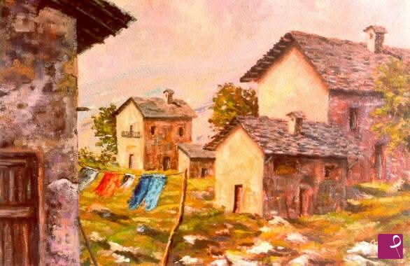 quadri in vendita online - PAESAGGIO DI MONTAGNA 