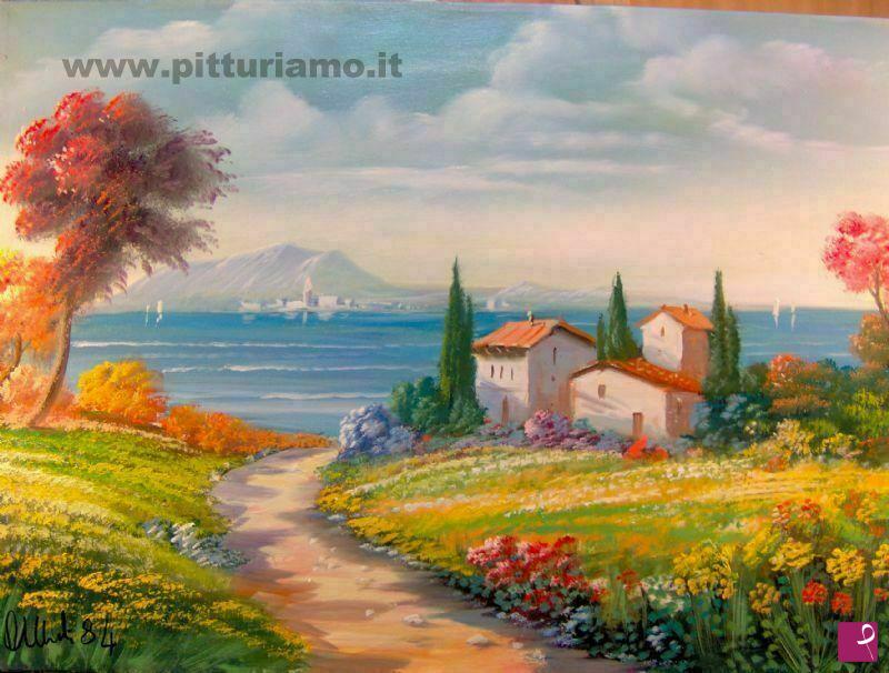 quadri in vendita online - Paesaggio greco art.64 Mar Egeo Corinto (Grecia)