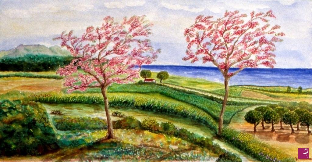 quadri in vendita online - Paesaggio in fioritura