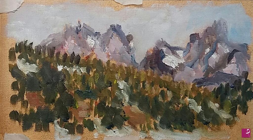 quadri in vendita online - Paesaggio in Val di Fassa
