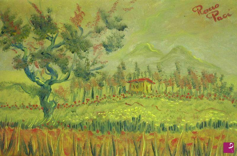 quadri in vendita online - Paesaggio in verde
