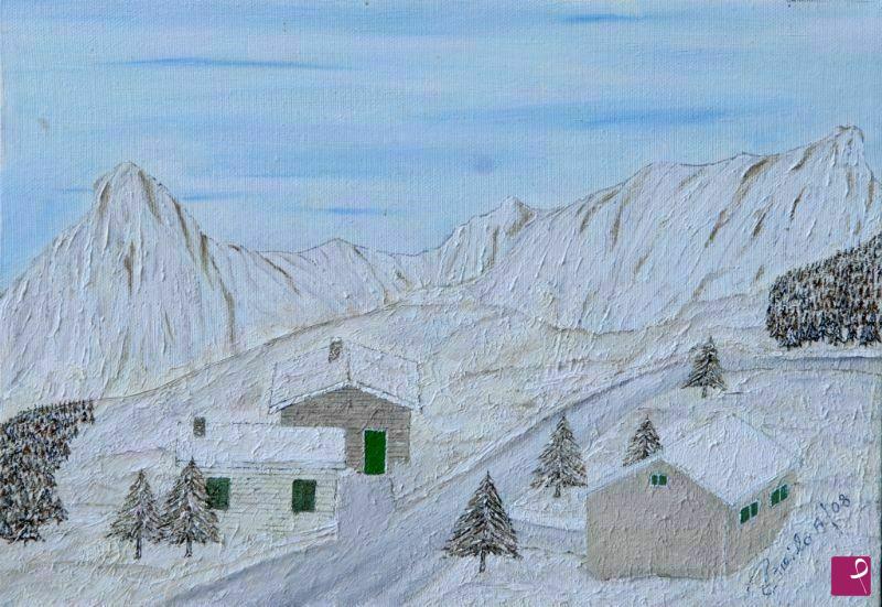 quadri in vendita online - PAESAGGIO INNEVATO 1