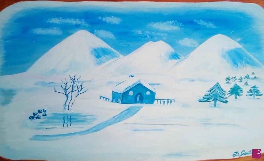 quadri in vendita online - Paesaggio innevato