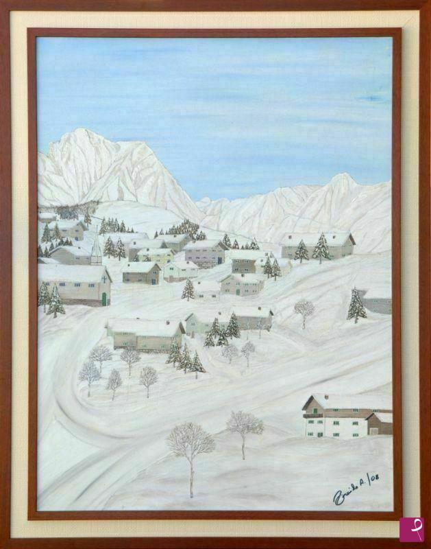 quadri in vendita online - PAESAGGIO INNEVATO  3