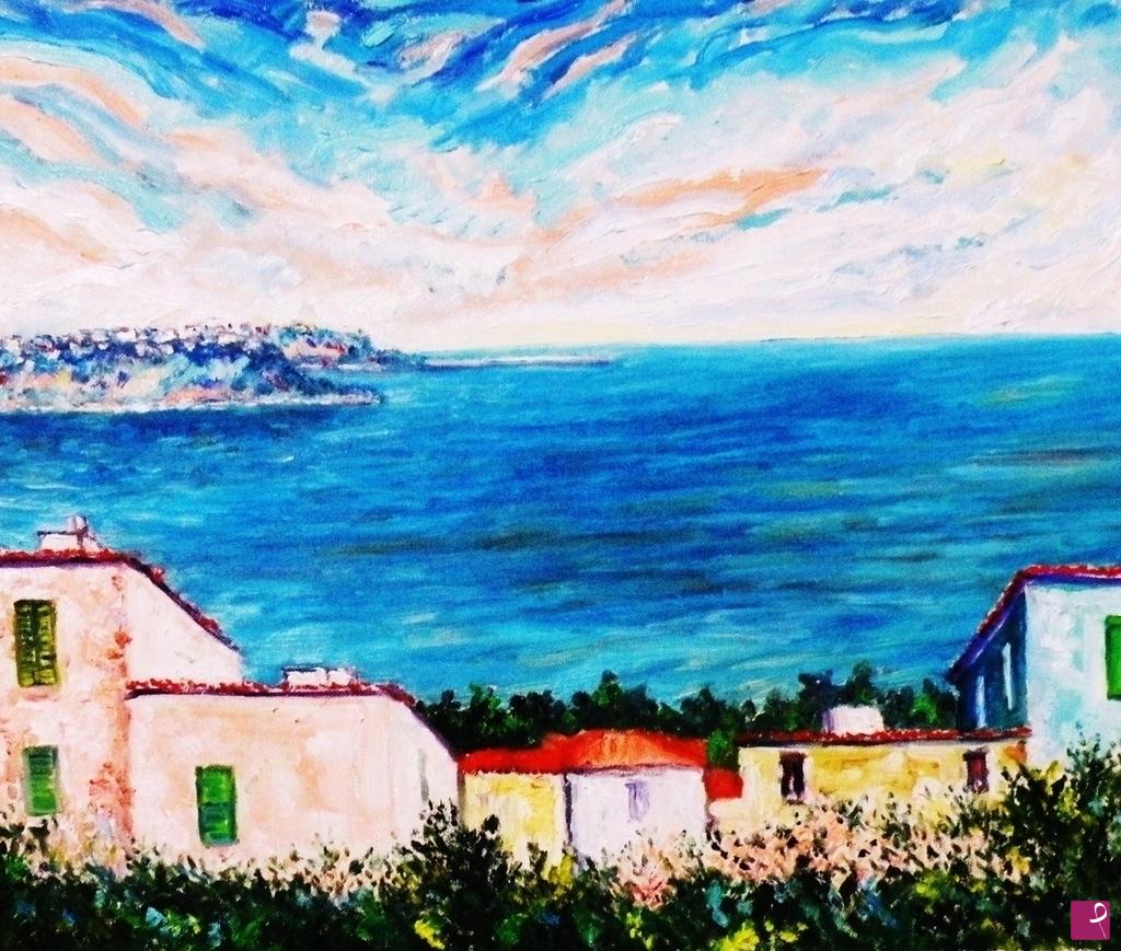 quadri in vendita online - PAESAGGIO LUNGO L'ADRIATICA 