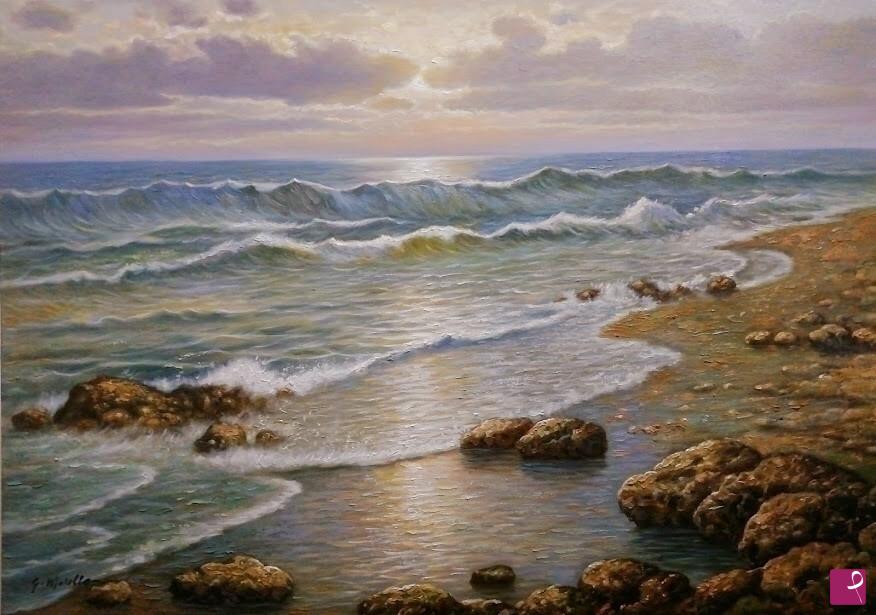 quadri in vendita online - Paesaggio marino - Mare mosso