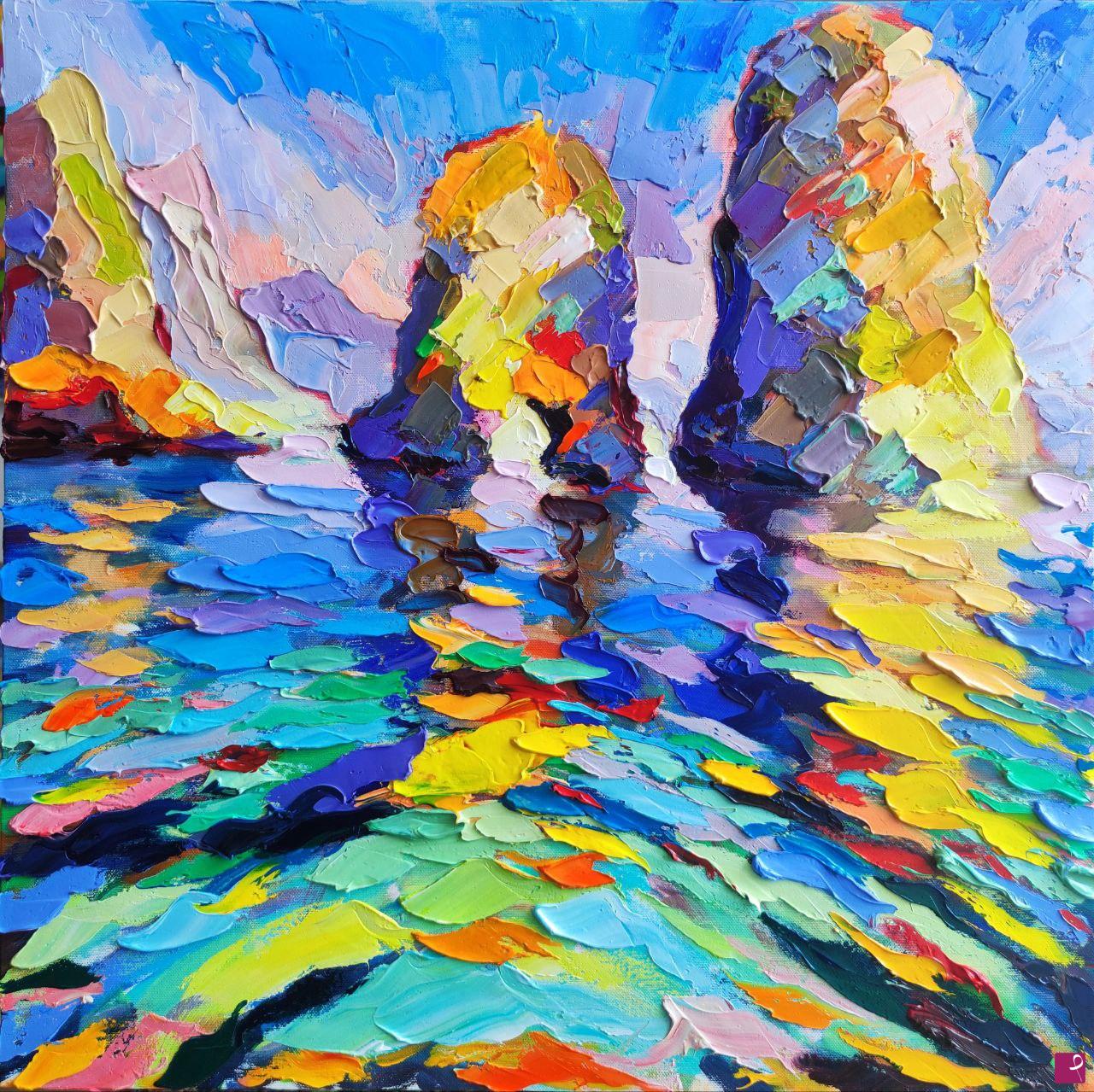 quadri in vendita online - Paesaggio mediterraneo: capri, faraglioni