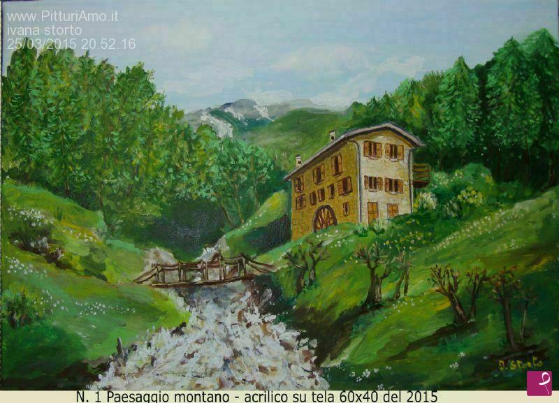 quadri in vendita online - Paesaggio montano