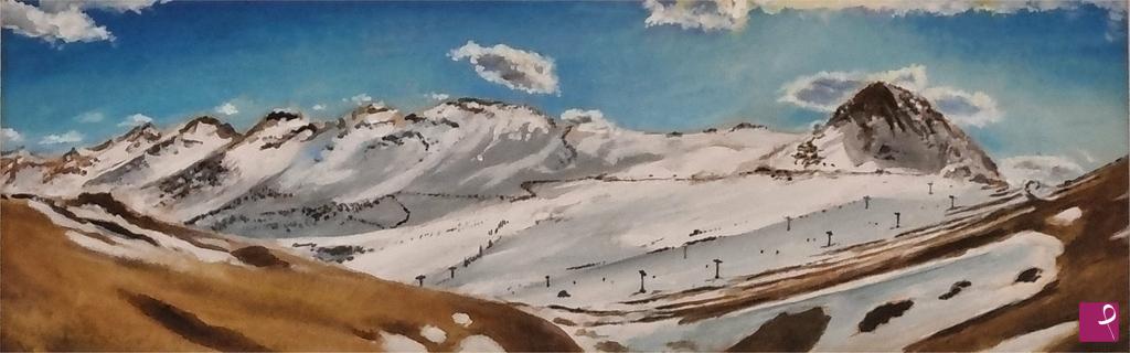 quadri in vendita online - Paesaggio montano innevato