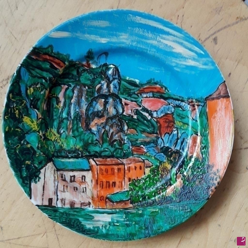 quadri in vendita online - Paesaggio. Piatto porcelana.