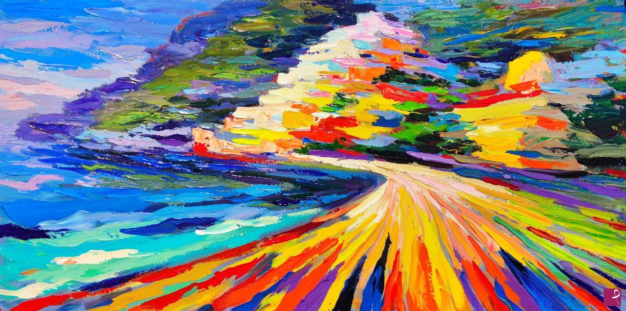 quadri in vendita online - Paesaggio pop: Positano