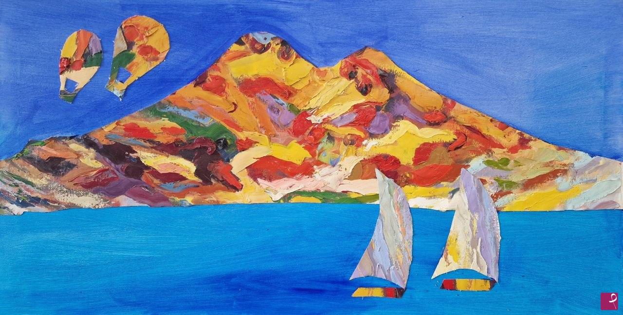 quadri in vendita online - paesaggio popart; alla ricerca di un punto fermo...