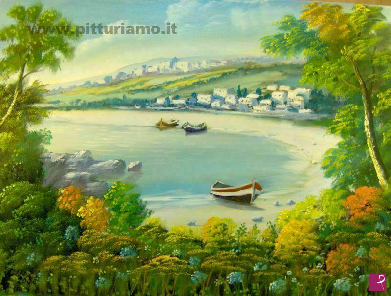 quadri in vendita online - Paesaggio Puglia art.21 (il Piccolo Porto) Mar Jonio