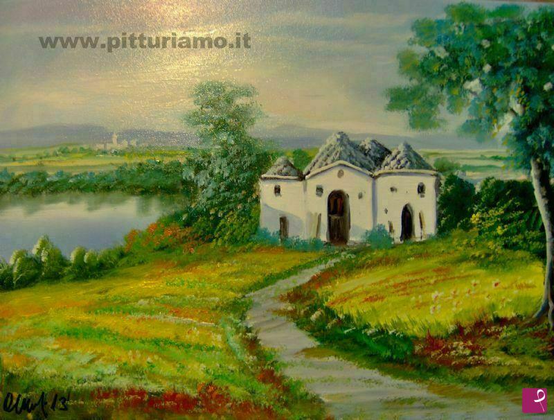 quadri in vendita online - Paesaggio Puglia art.38 ( Il Trullo) località Locorotondo Valle d'Idria