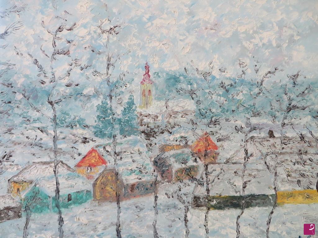 quadri in vendita online - Paesaggio romeno sotto la neve (MARAMURES SUB ZAPADA)