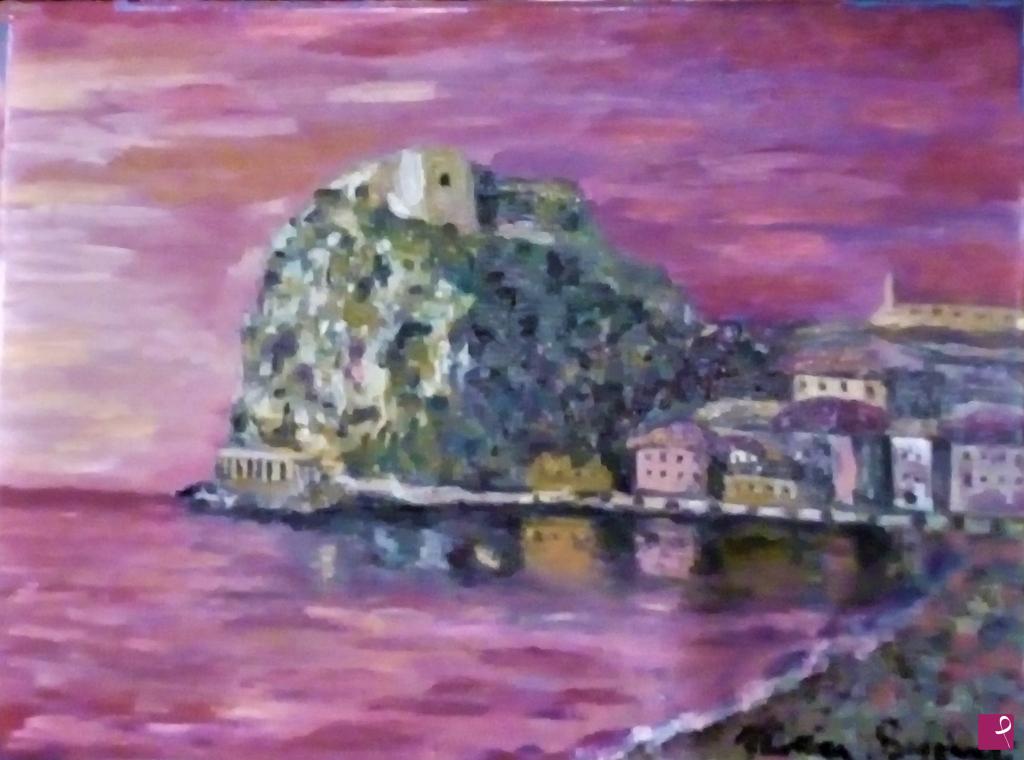 quadri in vendita online - Paesaggio rosa