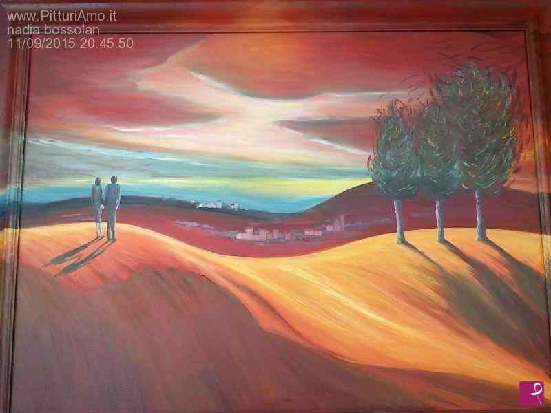 quadri in vendita online - paesaggio rosso