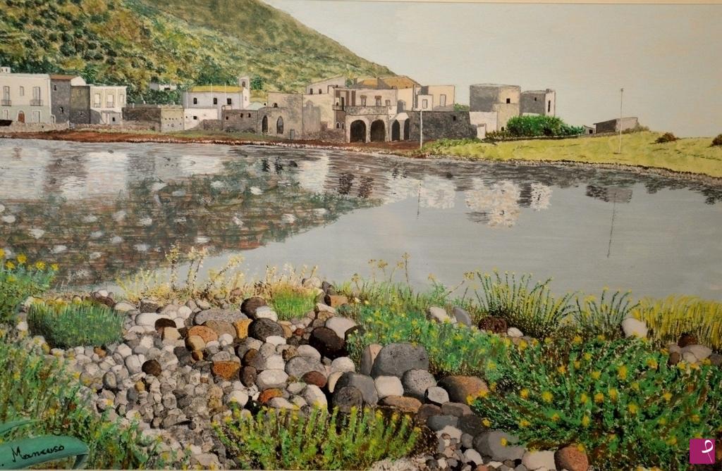 quadri in vendita online - PAESAGGIO SALINA (ISOLE EOLIE)